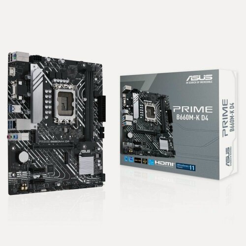 Изображение товара Материнская плата ASUS PRIME B660M-K D4 , LGA1700, B660, USB3.2 GEN 1, MB (90MB1950-M1EAY0)
