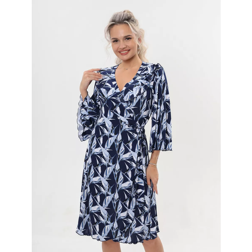 фото Халат текстильный край, размер 52, синий