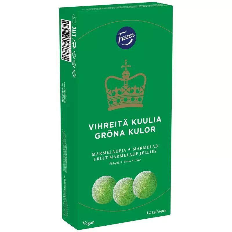 Мармелад Fazer "VIHREITA KUULIA" со вкусом груши, 260 г (Финляндия)