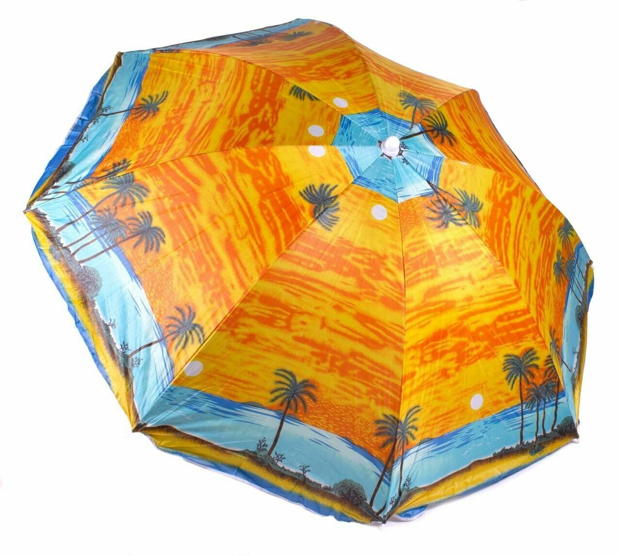 Зонт пляжный круглый складной с чехлом, 155 см, принт Лагуна - фотография № 1