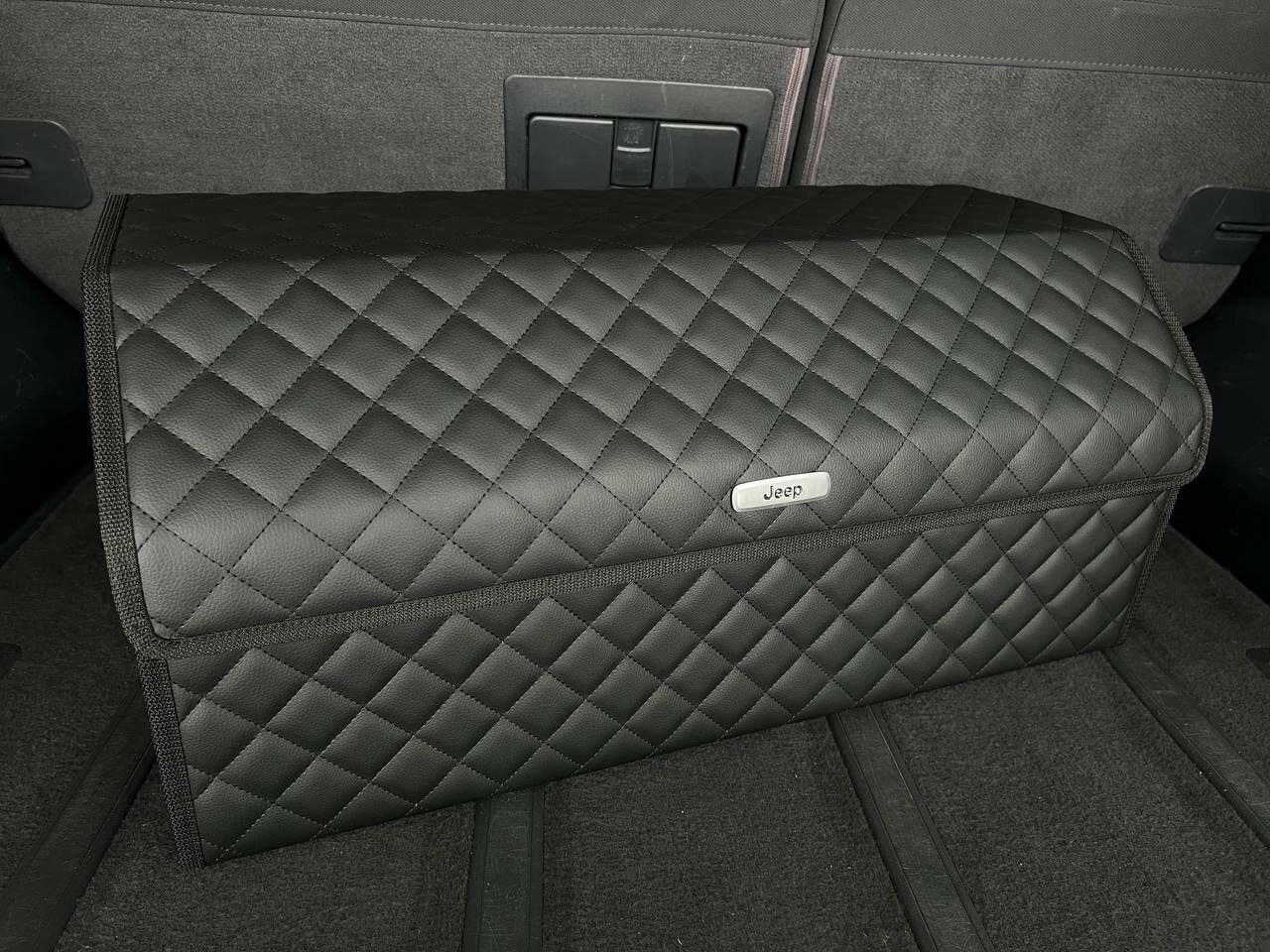 Органайзер для багажника JEEP / джип / Кофр 70х30х30, сумка, саквояж, ящик, черный с черной отстрочкой