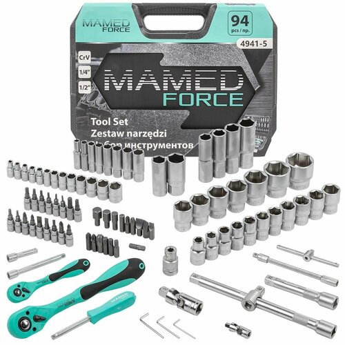 Набор инструментов PROFI 94пр. 1/4',1/2'(6гр)(4-32мм) MAMEDFORCE MF-4941-5