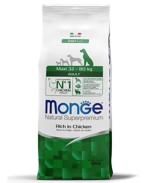 Monge Dog Maxi Adult 12 кг сухой корм для взрослых собак крупных пород с курицей