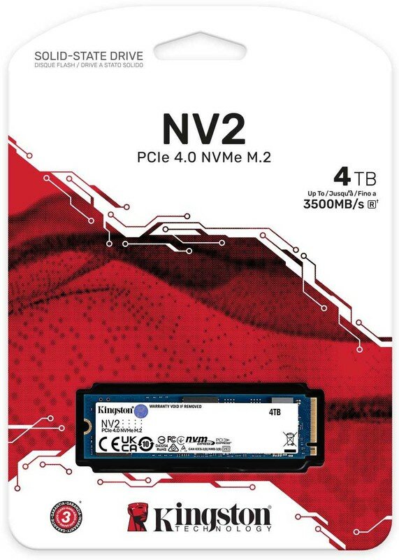 Накопитель SSD Kingston PCI-E 4.0 x4 4TB SNV2S/4000G NV2 M.2 2280
