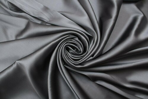 Ткань Шёлковый атлас-стрейч Maliparmi серого цвета, ш136см, 0,5 м
