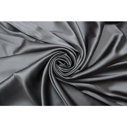 Ткань Шёлковый атлас-стрейч Maliparmi серого цвета, ш136см, 0,5 м