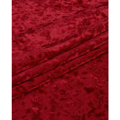 Ткань для шитья и рукоделия Бархат мраморный 5 м * 155 см, красный 036
