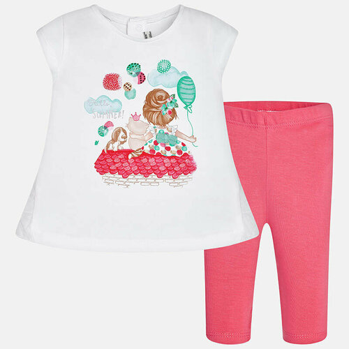 Комплект одежды Mayoral, размер 86 (18 мес), белый, розовый комплект одежды mayoral размер 86 18 мес коралловый