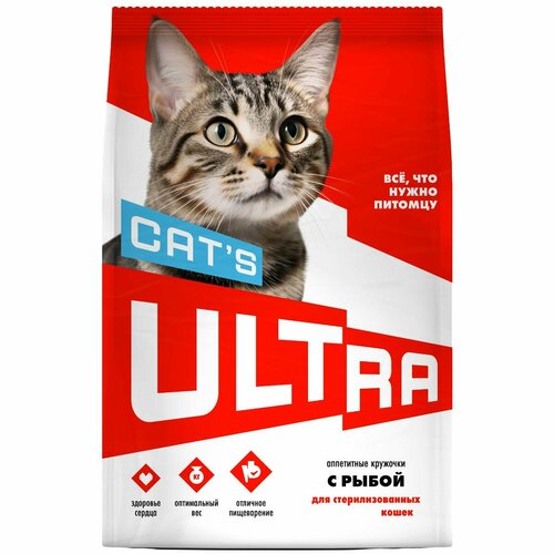 ULTRA Полнорационный сухой корм для стерилизованных кошек с рыбой 1,5 кг