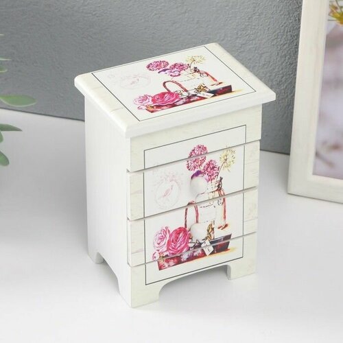 Шкатулка дерево 3 ящика Цветочная композиция 65х9х12 см 1290₽