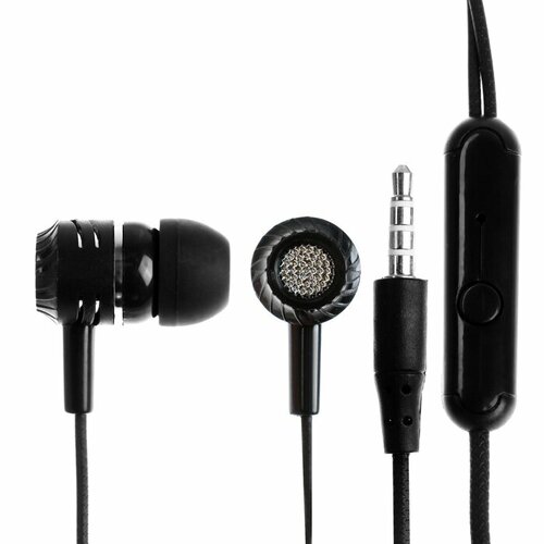 Наушники CB-52 проводные вакуумные микрофон 1 м Jack 35 мм черные 378₽