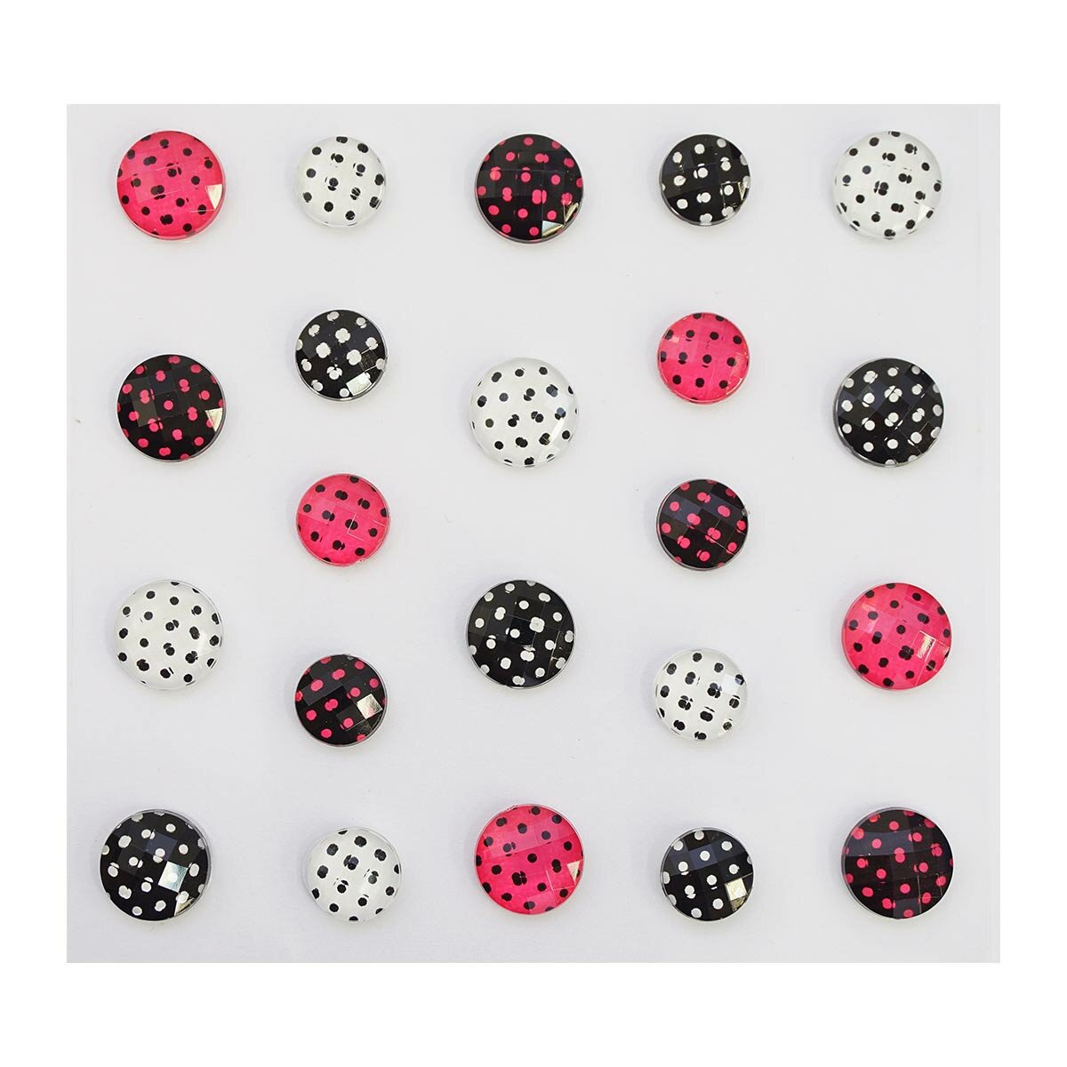 Стразы самоклеящиеся для творчества 'божьи коровки', Айрис, черные, белые, розовые, 20 шт