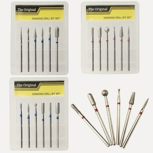 Изображение товара Профессиональный набор The Original- NeoHealth 3уп (ES-01/02/03)алмазных фрез 1уп:6 шт(18шт). Боры для прямого наконечника Диаметр хвостовика - 2,35 мм (Стоматология )( маникюр/педикюр)