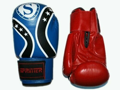 Перчатки бокс SPRINTER FIGHT STAR . Размер-вес 6". Материал: flex, Синий