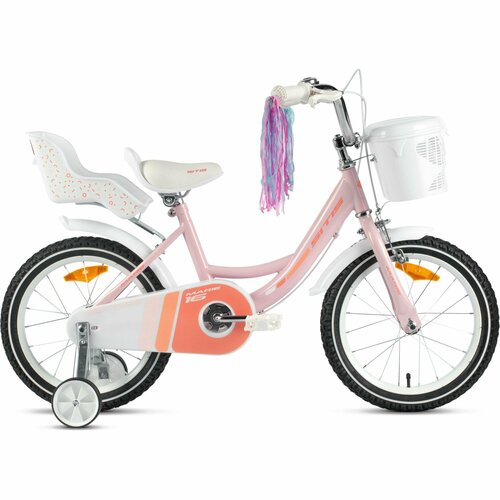 Велосипед Sitis Marie 16 2024 детский для девочек стальная рама с барабанными тормозами 1 скорость для роста 110-125 см цвет White 15365₽