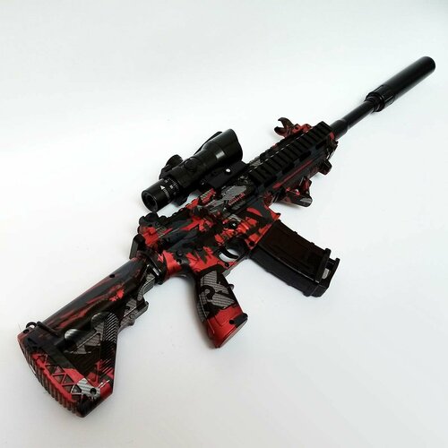 Автомат М416 с орбизами с автоматическим режимом. Игрушка M416 ORBEEZ красный