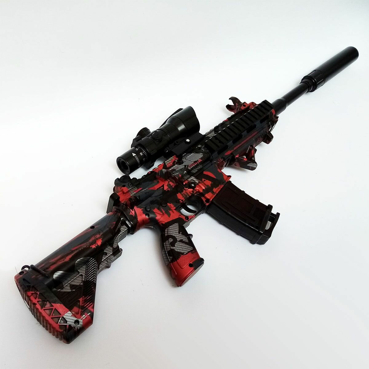 фото Автомат М416 с орбизами с автоматическим режимом. Игрушка M416 ORBEEZ красный