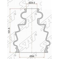 Материал: Резина;
Высота (мм): 101.5;
Диаметр большой (ШРУС): 58;
Диаметр малый (ВАЛ):   ...