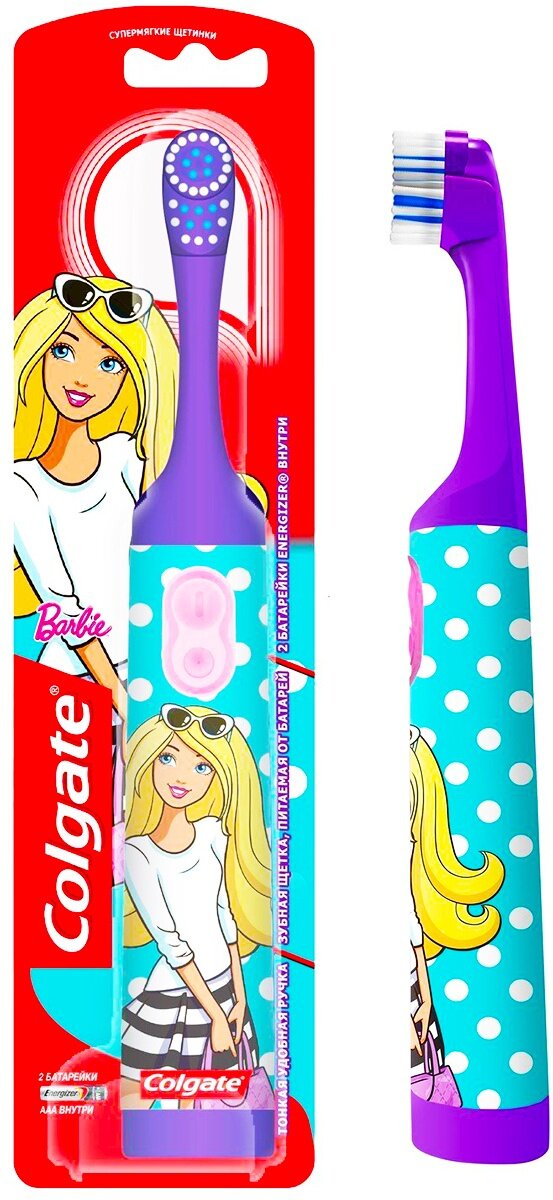 Зубная щетка Colgate "Smiles", Barbie, Batman, Spiderman, электрическая, детская