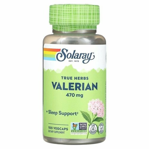 Solaray, Valerian, Валериана, 470 мг, 100 капсул