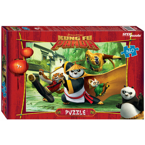 пазл step puzzle dreamworks кунг фу панда 82145 104 дет Детский пазл Кунг-фу Панда , игра-головоломка паззл для детей, Step Puzzle, 360 деталей мозаики