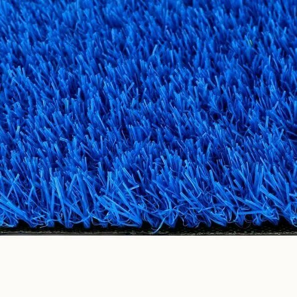 Декоративная цветная трава 2х4 м. в рулоне Premium Grass True 20 Blue синего цвета ворс 20 мм.
