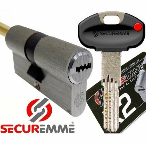 Цилиндровый механизм Securemme K2 75мм(45х30) ключ/дл. шток, никель