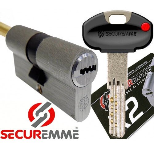 Цилиндровый механизм Securemme K2 75мм(45х30) ключ/дл. шток никель