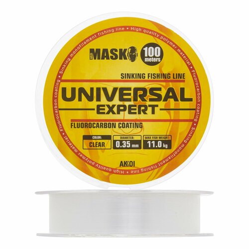 Леска монофильная для рыбалки Akkoi Mask Universal Expert 0,35мм 100м (clear)