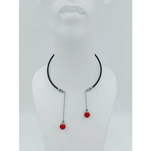 Чокер MARI JOO, длина 34 см, красный/черный