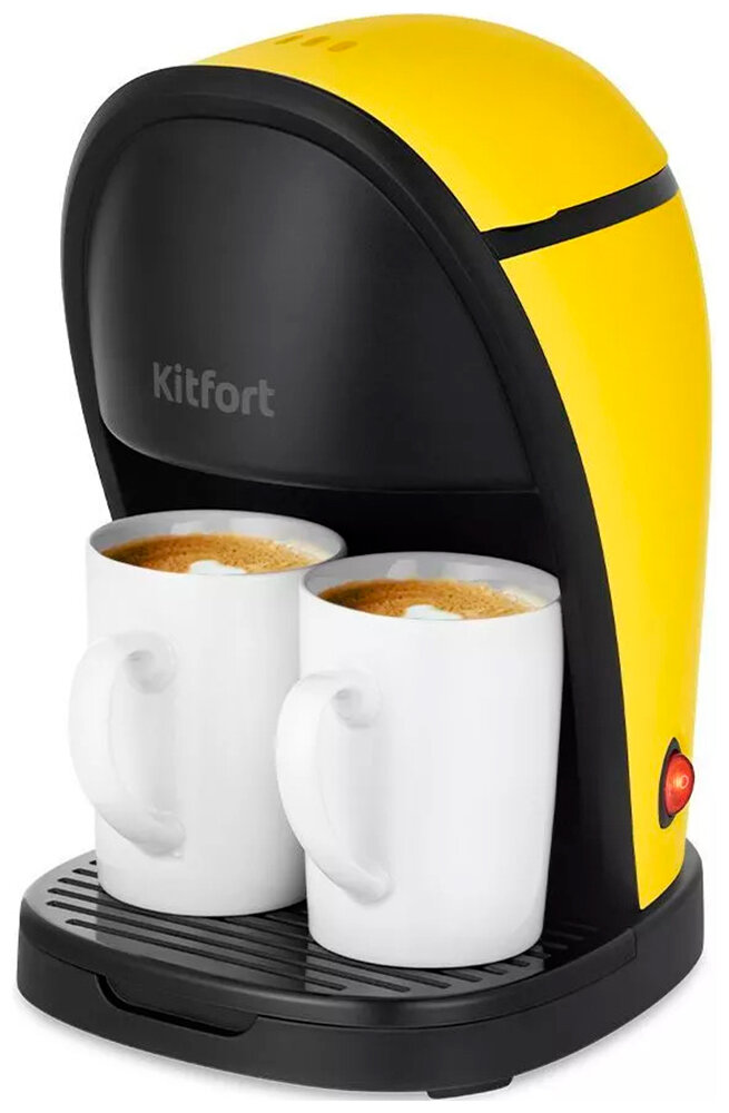 Кофеварка Kitfort КТ-7188-3, черно-желтый