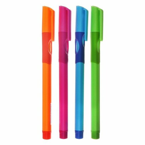 Набор шариковых ручек 12 штук 07мм корпус с резиновым держателем чернила синие МИКC 657₽