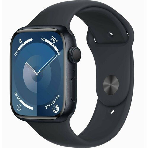 умные часы apple watch series 9 45mm pink s m mr9g3ll a Умные часы Apple Watch Series 9 GPS 45mm Midnight Aluminium Case with Midnight Sport Band - M/L