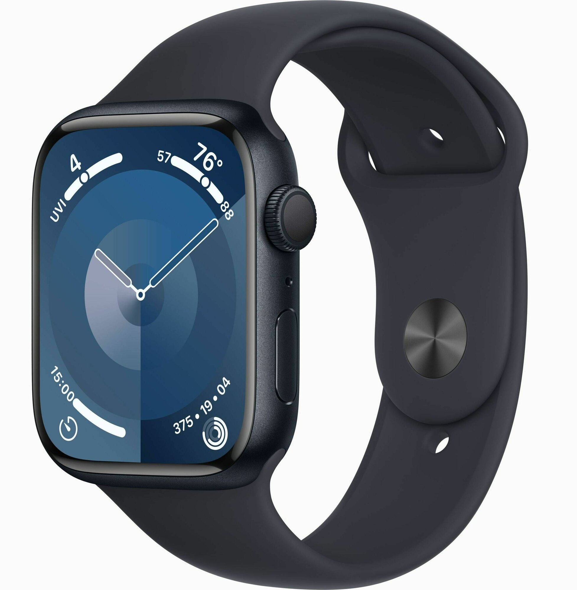 Умные часы Apple Watch Series 9 GPS 45mm Midnight Aluminium Case with Midnight Sport Band - S/M