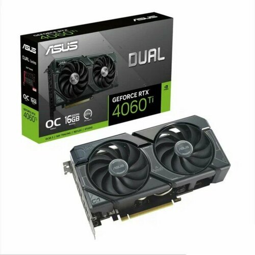 Видеокарта Asus PCI-E 40 DUAL-RTX4060TI-A16G NVIDIA GeForce RTX 4060TI 16Gb 128bit GDDR6 259518000 HDMIx1 DPx3 HDCP Ret 6779300₽