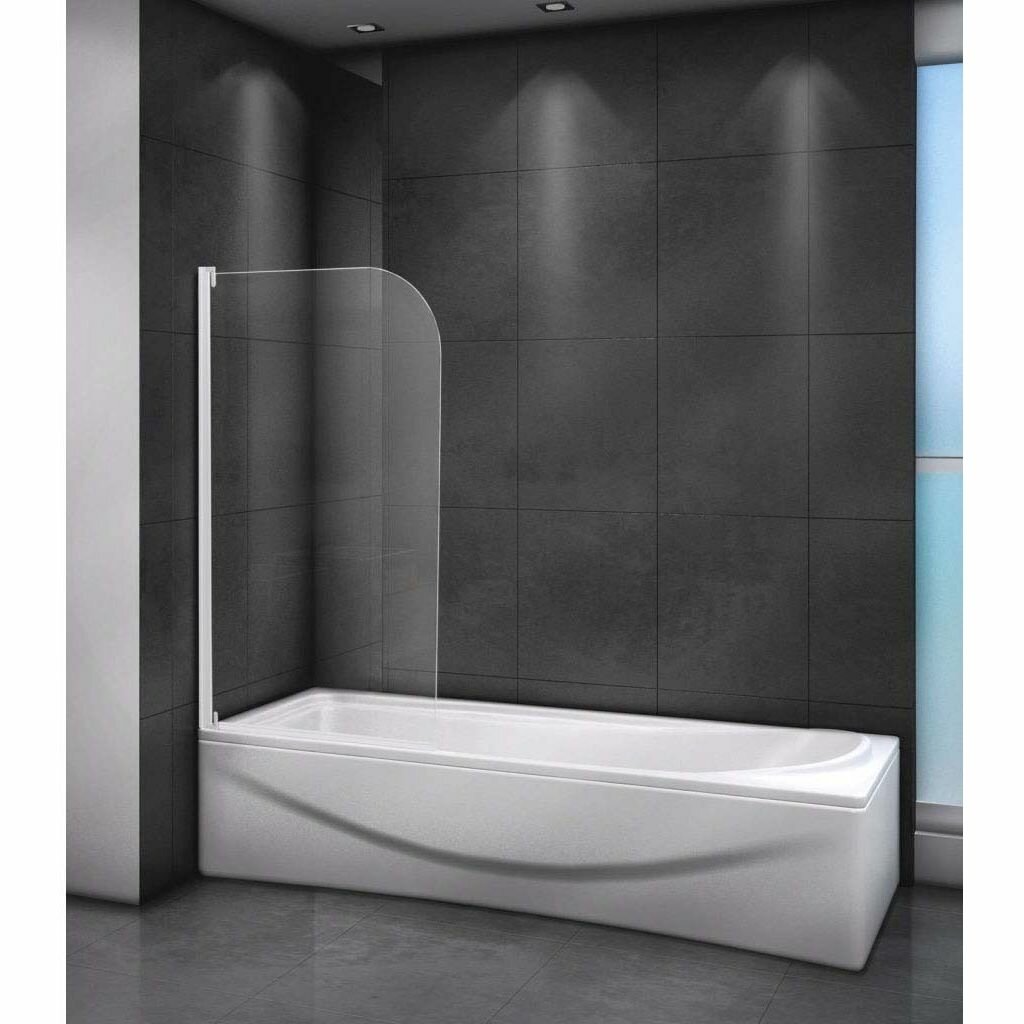 Шторка на ванну Cezares RELAX-V-1-80/140-C-Bi цвет профиля серый, стекло прозрачное 4 мм 140х80 см