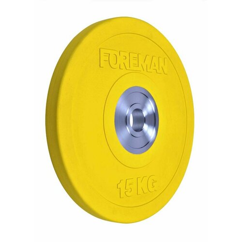 FOREMAN Диск олимпийский бампированный обрезиненный FOREMAN BUMPER Plate, 15 кг