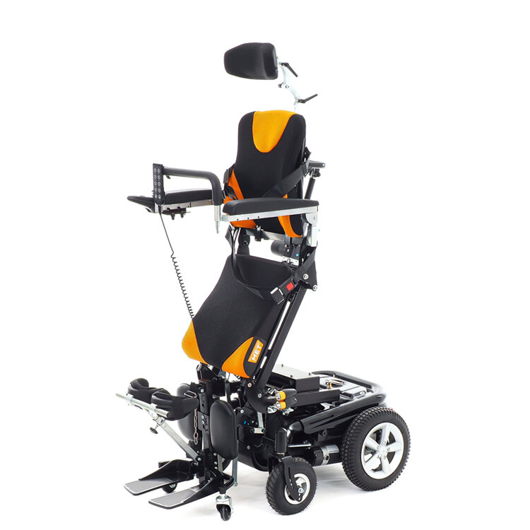 Электрическое кресло-коляска с вертикализатором MET VERTIC (20022) и высоким процедурным ложе / Изделие ортопедическое для профилактики и реабилитации кресло-коляска с регулируемой рамой в варианте исполнения: MET VERTIC