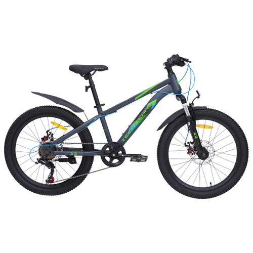 Горный (MTB) велосипед Tech Team Tenet 24 disc (2024), рама 13, серый/зеленый