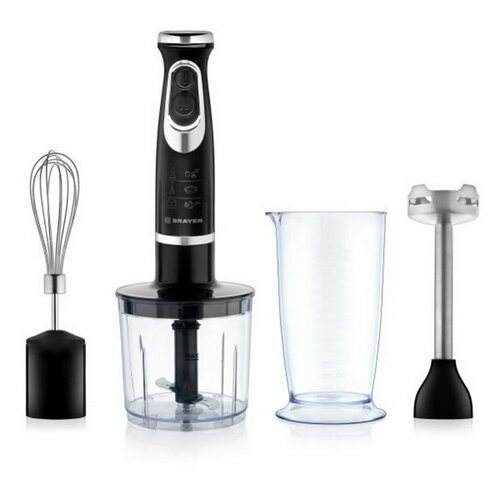 Блендер погружной 1240BR 800 Вт нержавеющие лезвия 2 скорости 2 насадки чёрный 401000₽