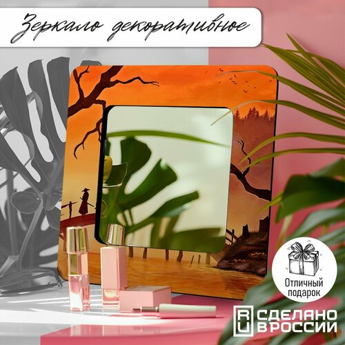 Зеркало интерьерное с принтом азия эстетика япония китай живопись гохуа пейзаж самурай - 24 1990₽