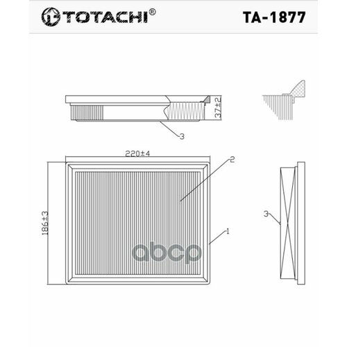 Totachi Ta-1877 A-1027 17801-37020 Mann C 22 009 TOTACHI арт. TA-1877