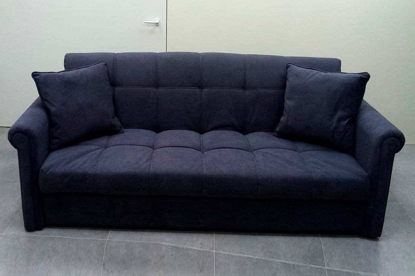 фото Прямой диван Палермо 180 Серый Велюр, механизм Аккордеон