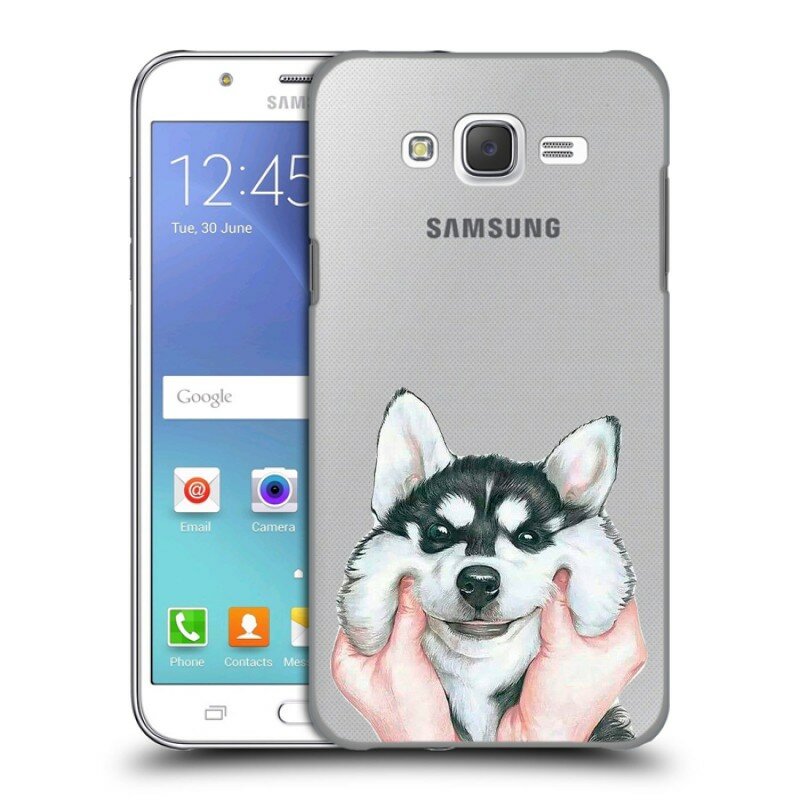 Полупрозрачный дизайнерский силиконовый чехол для Самсунг Галакси Джей5 / Samsung Galaxy J5 Хаски