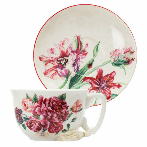 Чашка с блюдцем sij red blossom 300мл фарфор 3517₽