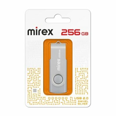 Флешка USB 256Gb (USB 2.0) Mirex Swivel Silver