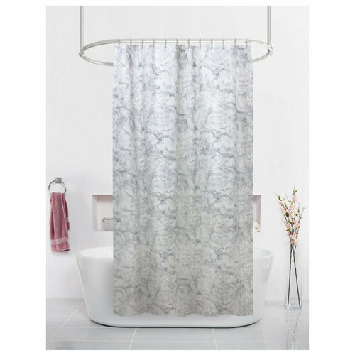 Занавеска для ванной классика 180х200 полиэстер белая 4797₽