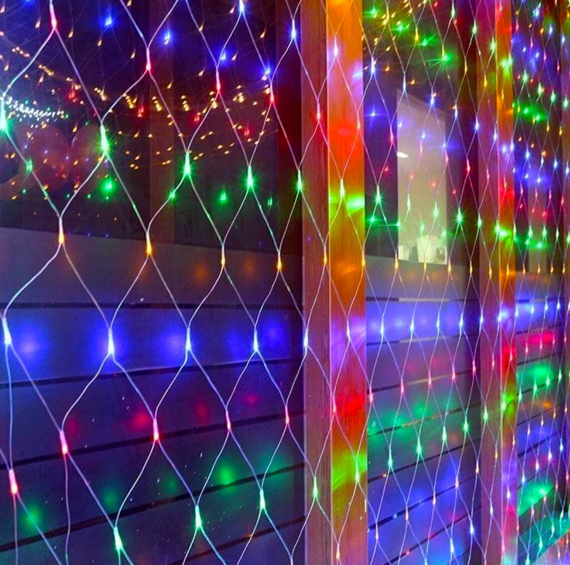 Гирлянда новогодняя сетка 1,5 м, 240 лампочек, мультицвет
