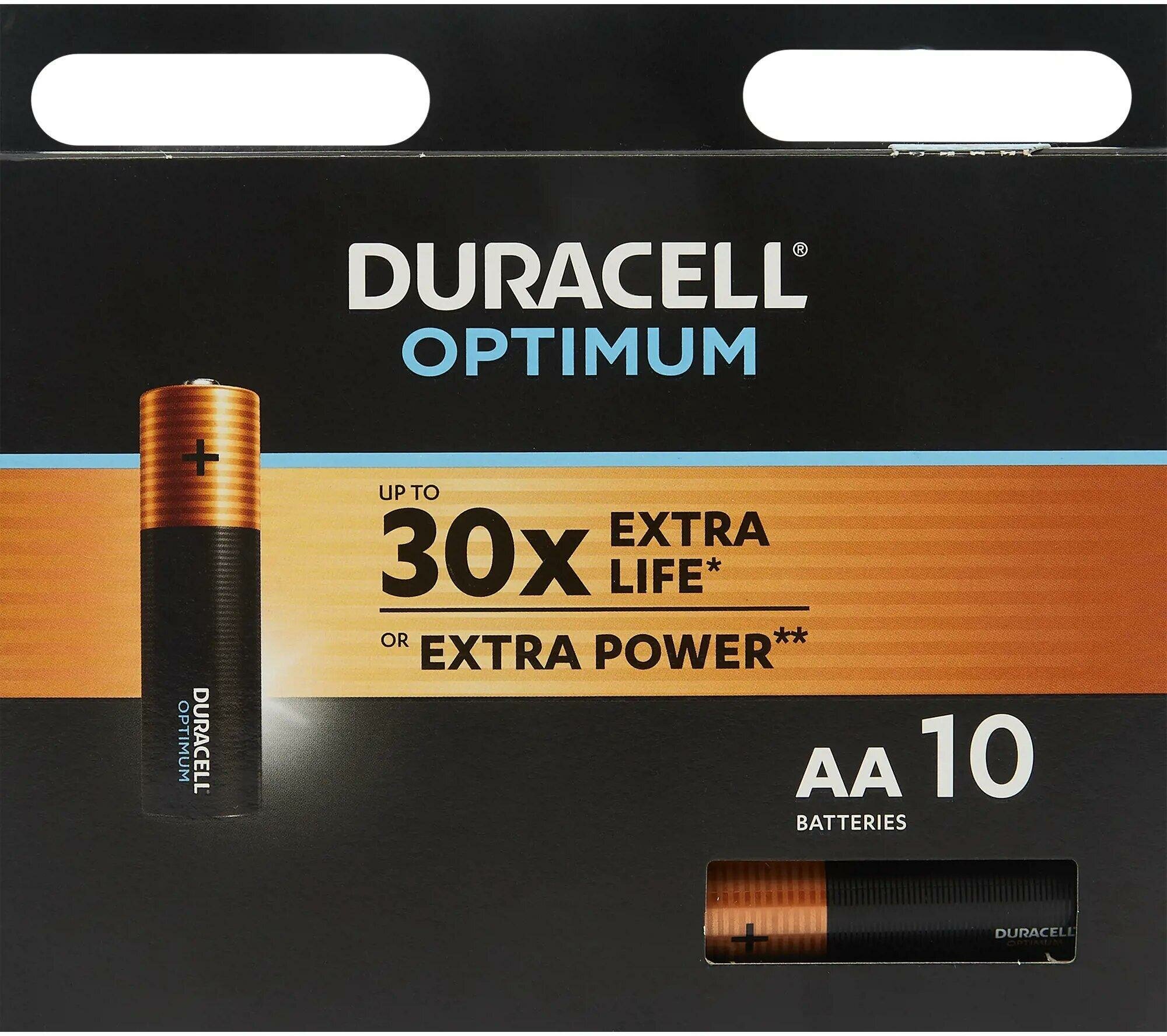 Батарейка Duracell AA LR6 Alkaline Optimum MX1500 BL10 , 10шт.