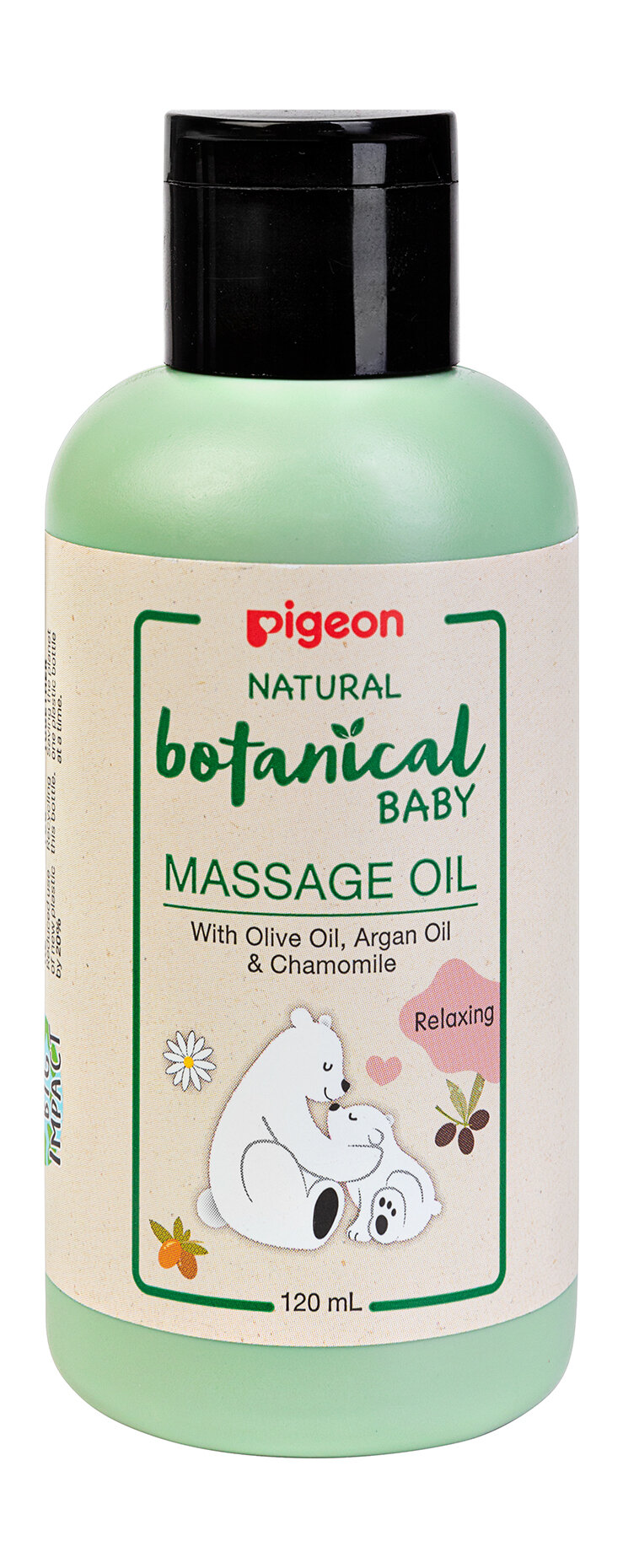 PIGEON Массажное масло для тела Natural Botanical Baby Massage Oil, 120 мл